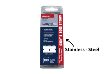 AccuTec PRO Stainless Steel Single Edge Blades Part #APBL-7063-0000